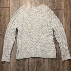 Rachel Zoe Cable Knit Sweater - Light Gray